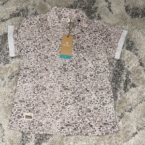 Boys Printed Short Sleeve Button Shirt